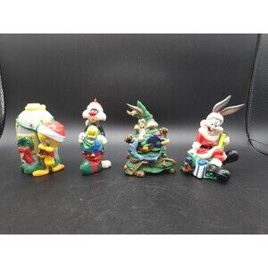 Vintage Looney Tunes Ez Light Illuminated Christmas Ornament Lot Light Covers